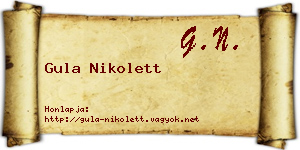 Gula Nikolett névjegykártya
