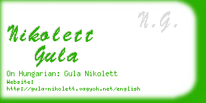 nikolett gula business card